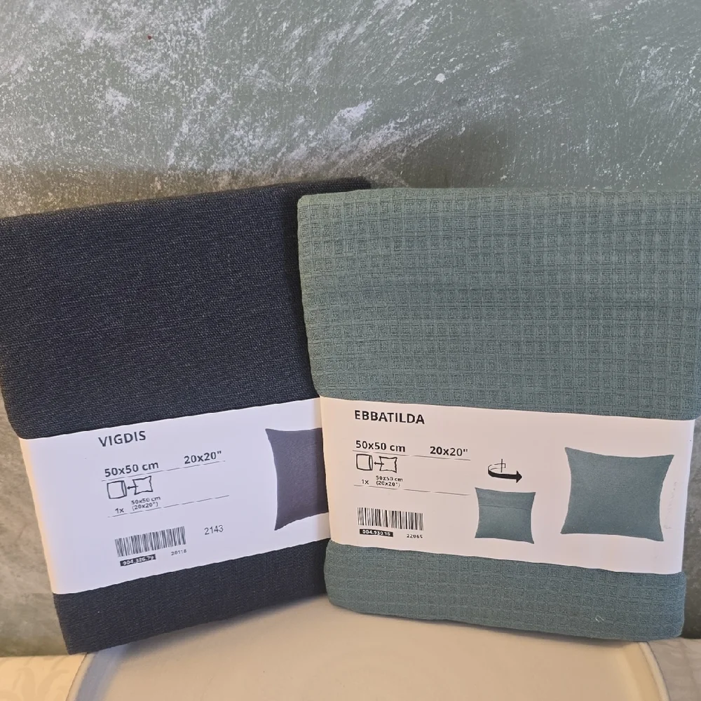 2 Ikea Throw Pillow Covers Vigdis & Ebbatilda 20x20in New
